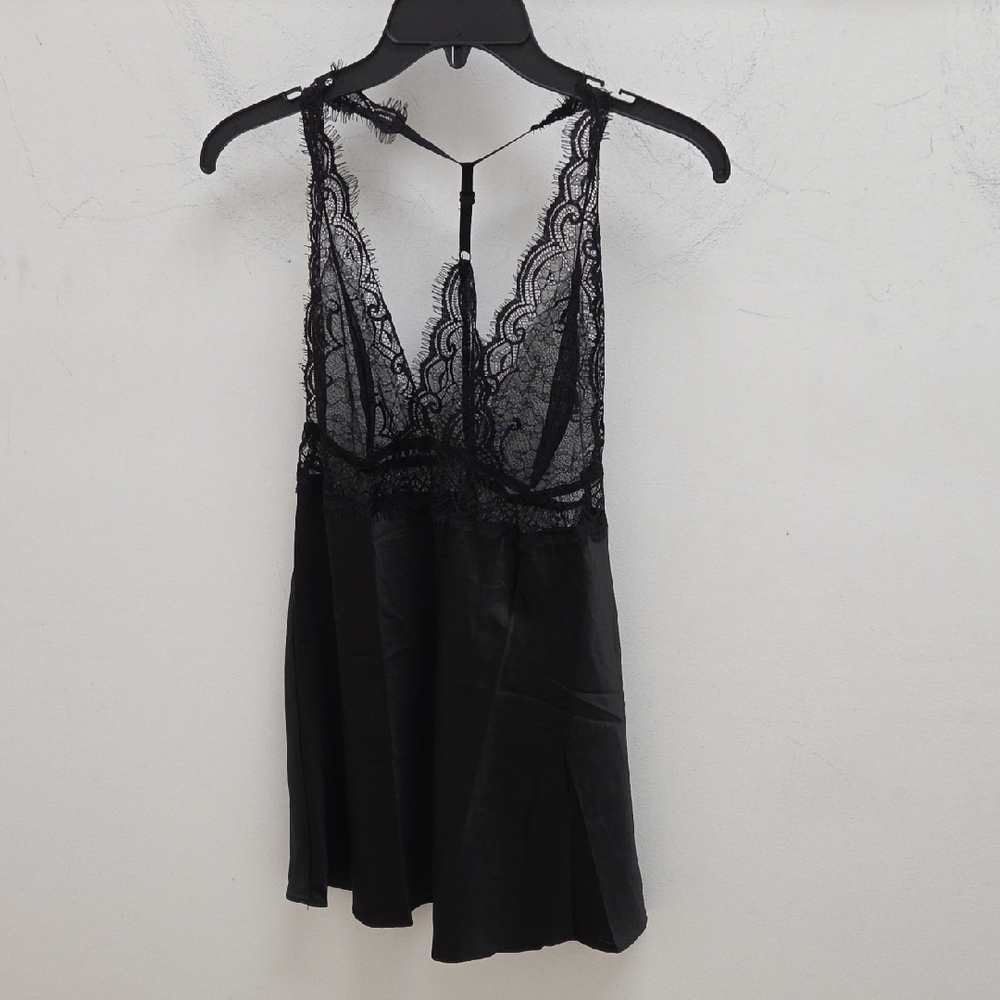 Adore Me Sheer Black Lace Slip